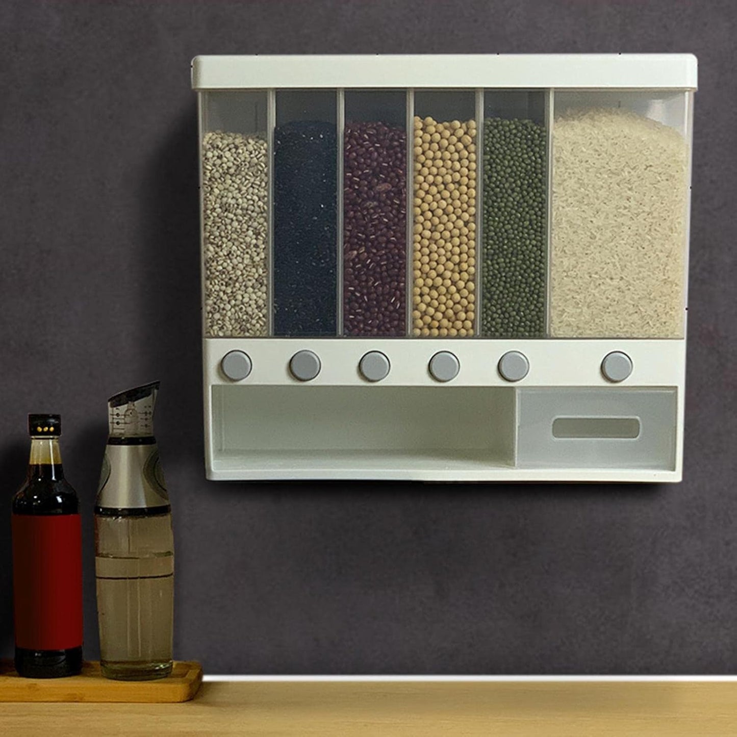 Multi cabinet food storage containers with dispensers
