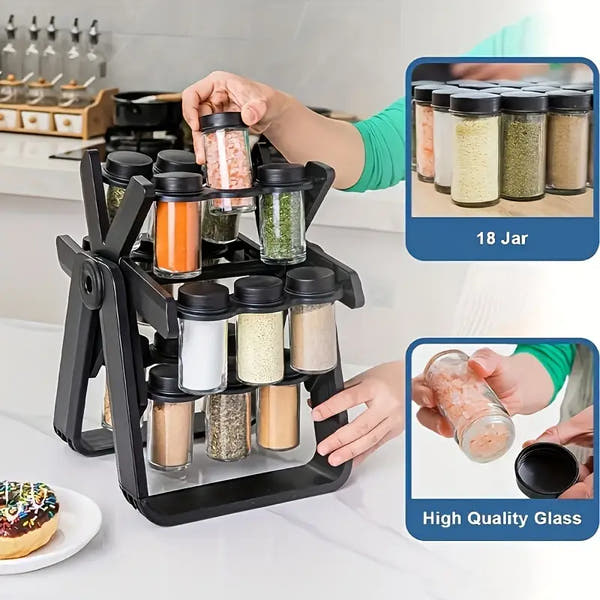 18 Jar Rotatable Spice Rack