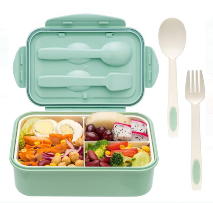 Kitchen Rani Leak-Proof Bento Lunch Box – Compartment Food Container with Utensils