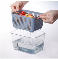 Kitchen Rani Freshkeeper Fridge Storage Container (2100 ML) – Stackable Produce Saver with Built-In Colander