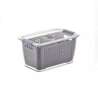 Kitchen Rani Freshkeeper Fridge Storage Container (2100 ML) – Stackable Produce Saver with Built-In Colander