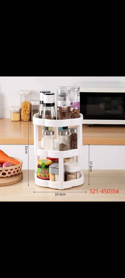 3 layered flower shaped rotating storage rack