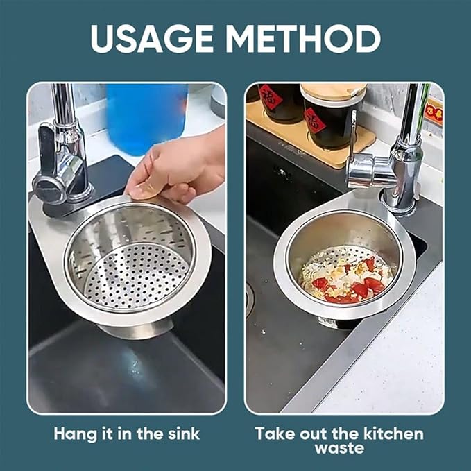 Kitchen Rani Stainless Steel Sink Strainer Basket – Anti-Clog Drain Filter and Food Catcher