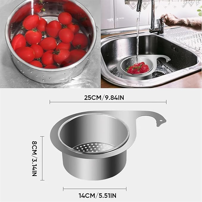 Kitchen Rani Stainless Steel Sink Strainer Basket – Anti-Clog Drain Filter and Food Catcher