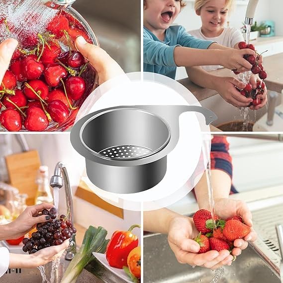 Kitchen Rani Stainless Steel Sink Strainer Basket – Anti-Clog Drain Filter and Food Catcher