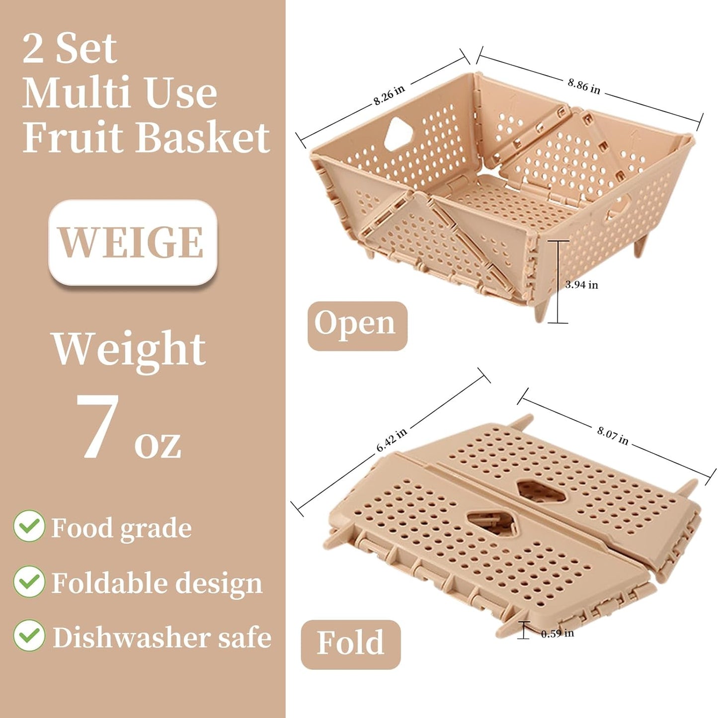 Multifunctional Foldable and Stackable Storage Baskets