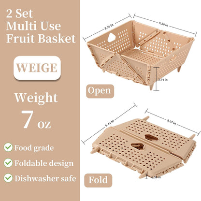 Multifunctional Foldable and Stackable Storage Baskets