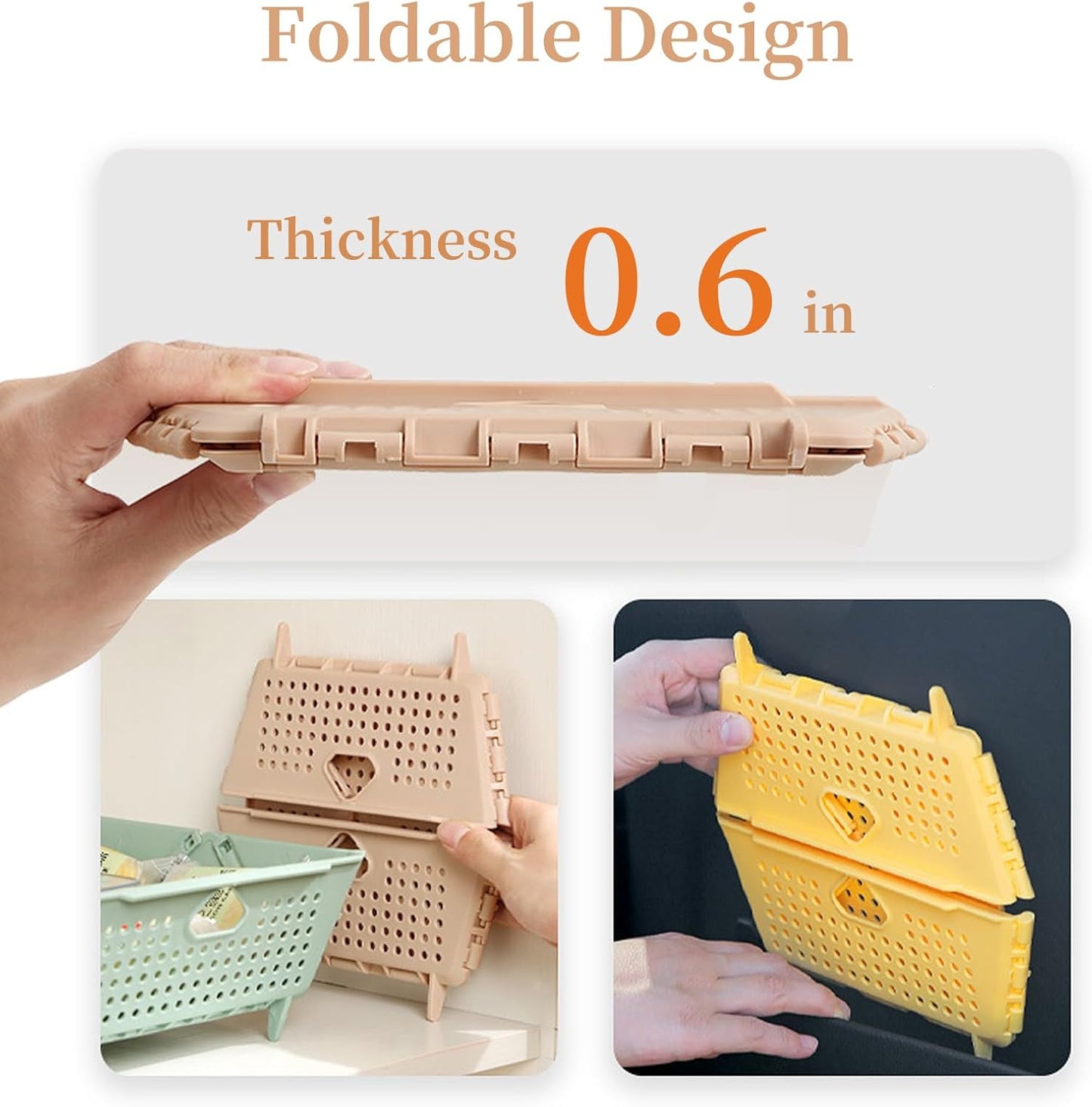 Multifunctional Foldable and Stackable Storage Baskets
